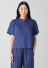 Organic Handkerchief Linen Band Collar Shirt