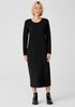 Stretch Jersey Knit Jewel Neck Dress