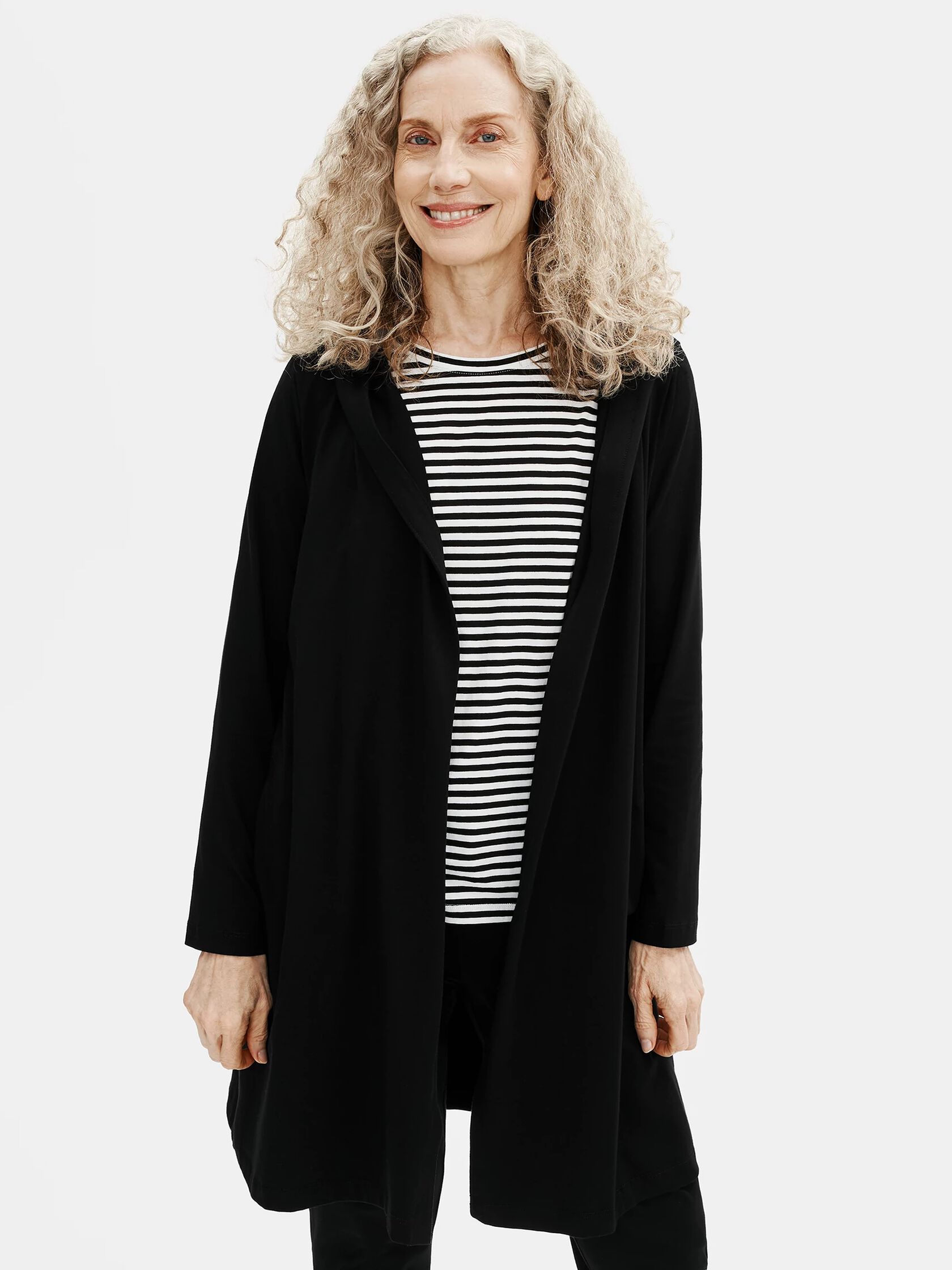 Traceable Organic Cotton Jersey Hooded Wrap Jacket