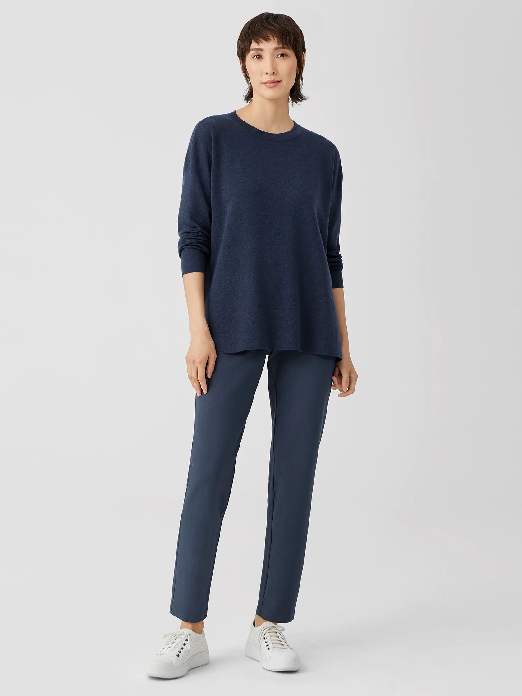 Eileen Fisher Petite Washable Stretch Crepe Slim Ankle Pants