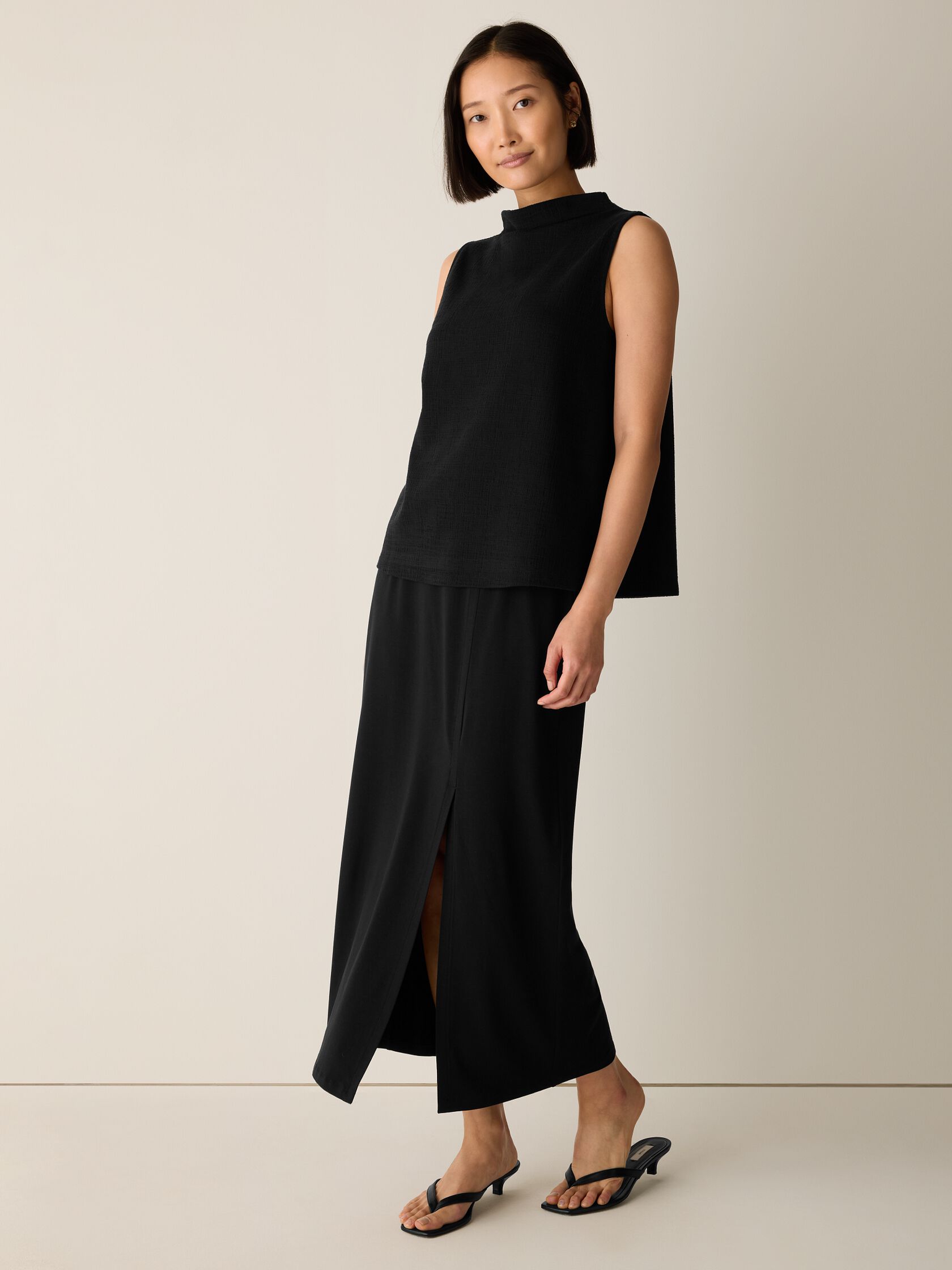 Cross Hatch Stretch Jersey Funnel Neck Tank