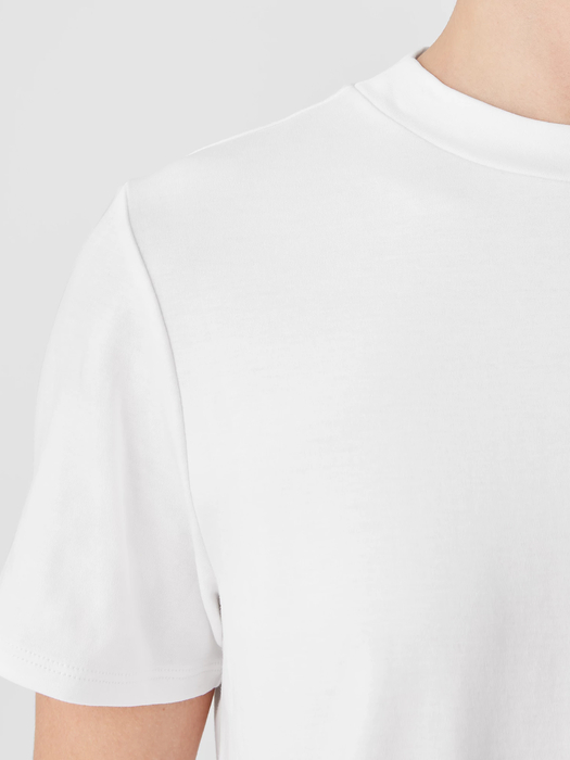 Organic Pima Cotton Interlock Mock Neck Tee