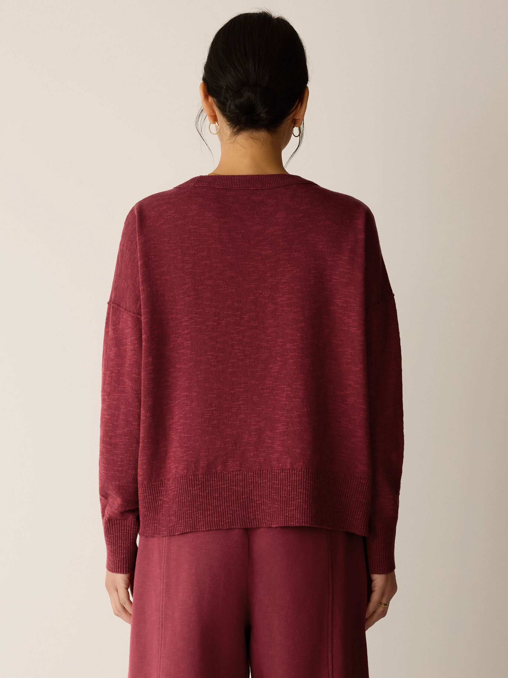 Organic Linen Cotton Slub Crew Neck Top