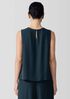 Silk Georgette Crepe Round Neck Tank