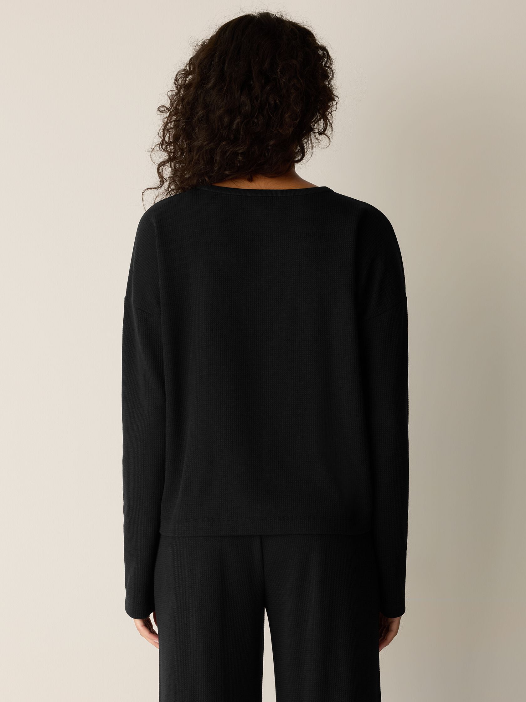 Waffle Cotton Blend Doubleknit Box-Top