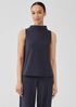 Pima Cotton Stretch Jersey Funnel Neck Tank