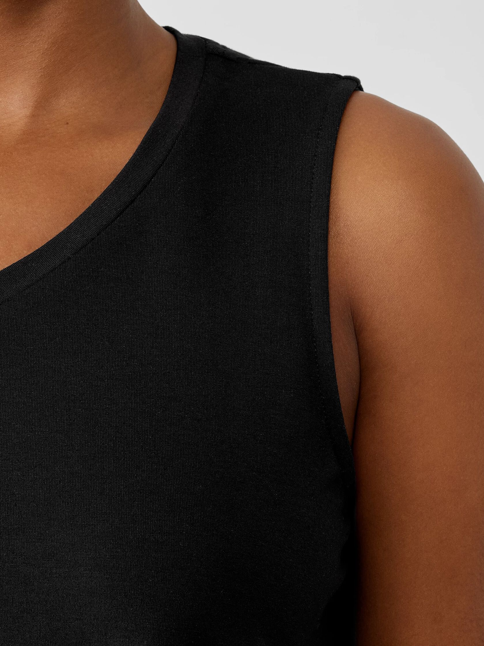 Stretch Jersey Knit V-Neck Tank