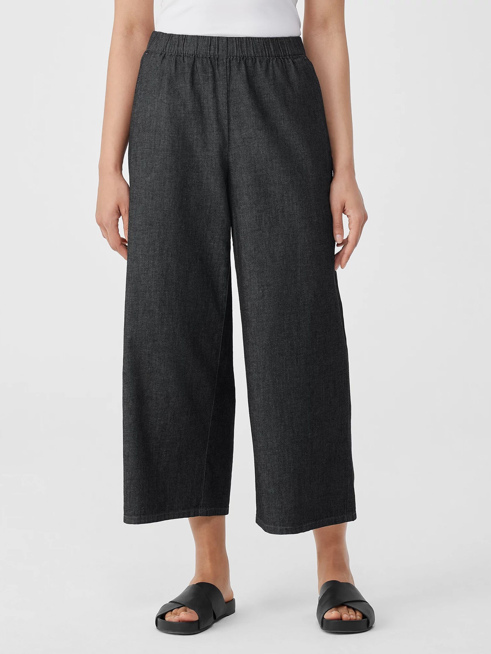 Airy Organic Cotton Twill Wide-Leg Pant