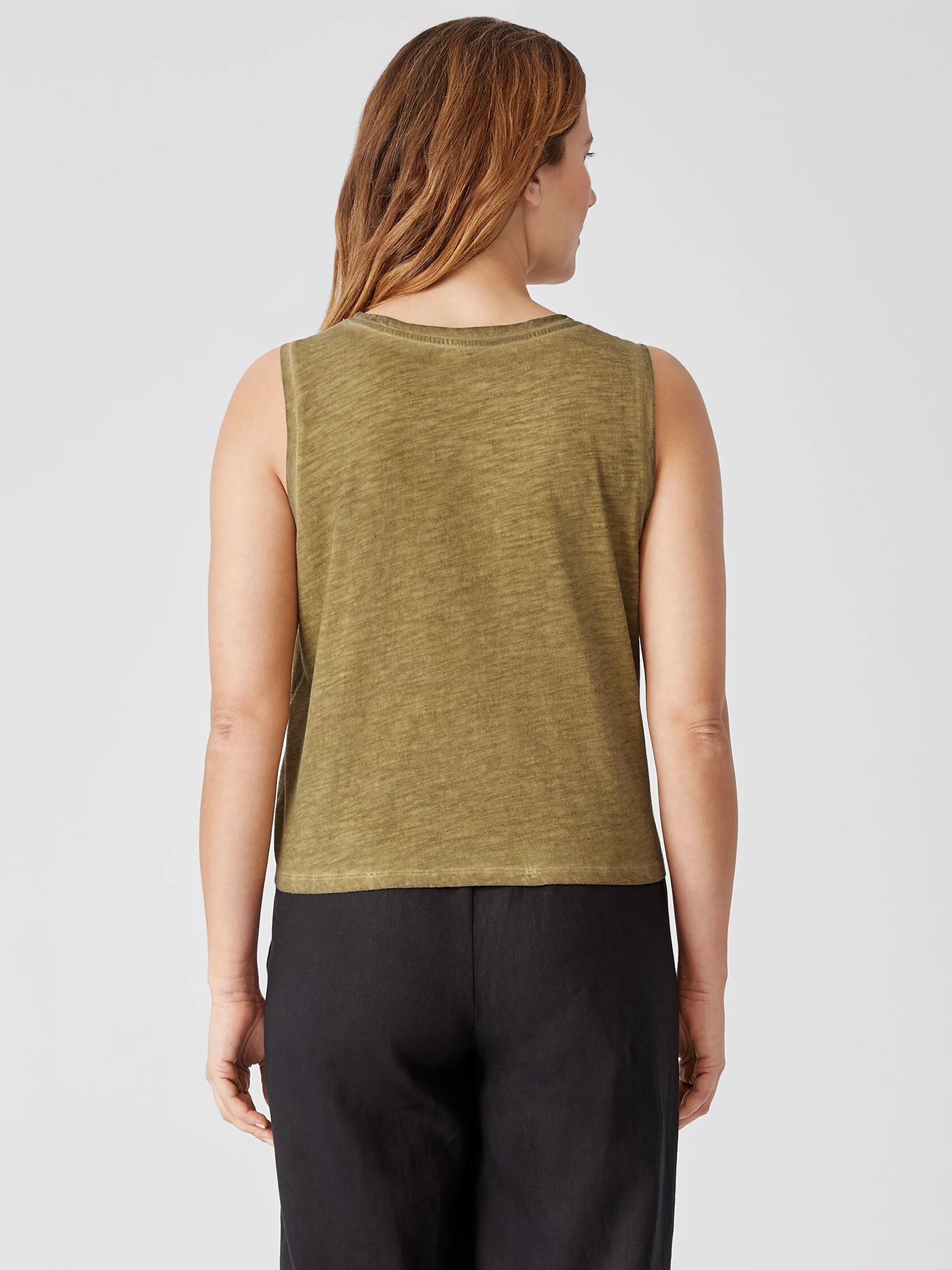 Pigment-Dyed Organic Cotton Crew Neck Tank