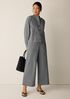 Organic Cotton Pucker Check Wide-Leg Pant