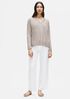 Organic Linen Melange V-Neck Box-Top