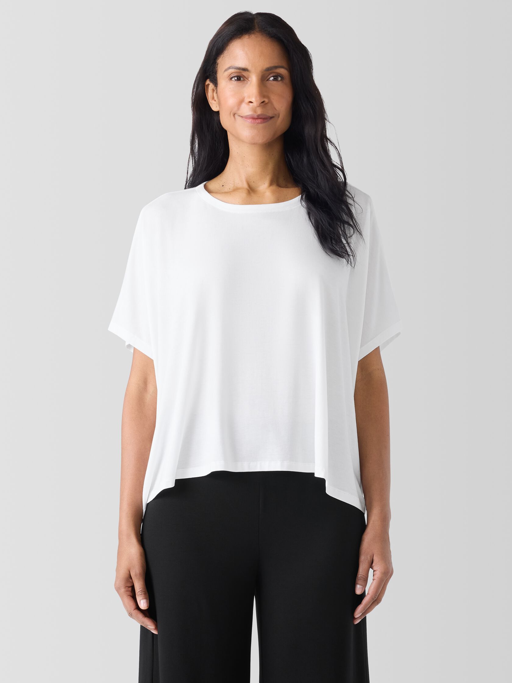 Fine Jersey Crew Neck Box-Top