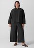 Cotton Blend Stripe Stitch Wide-Leg Pant