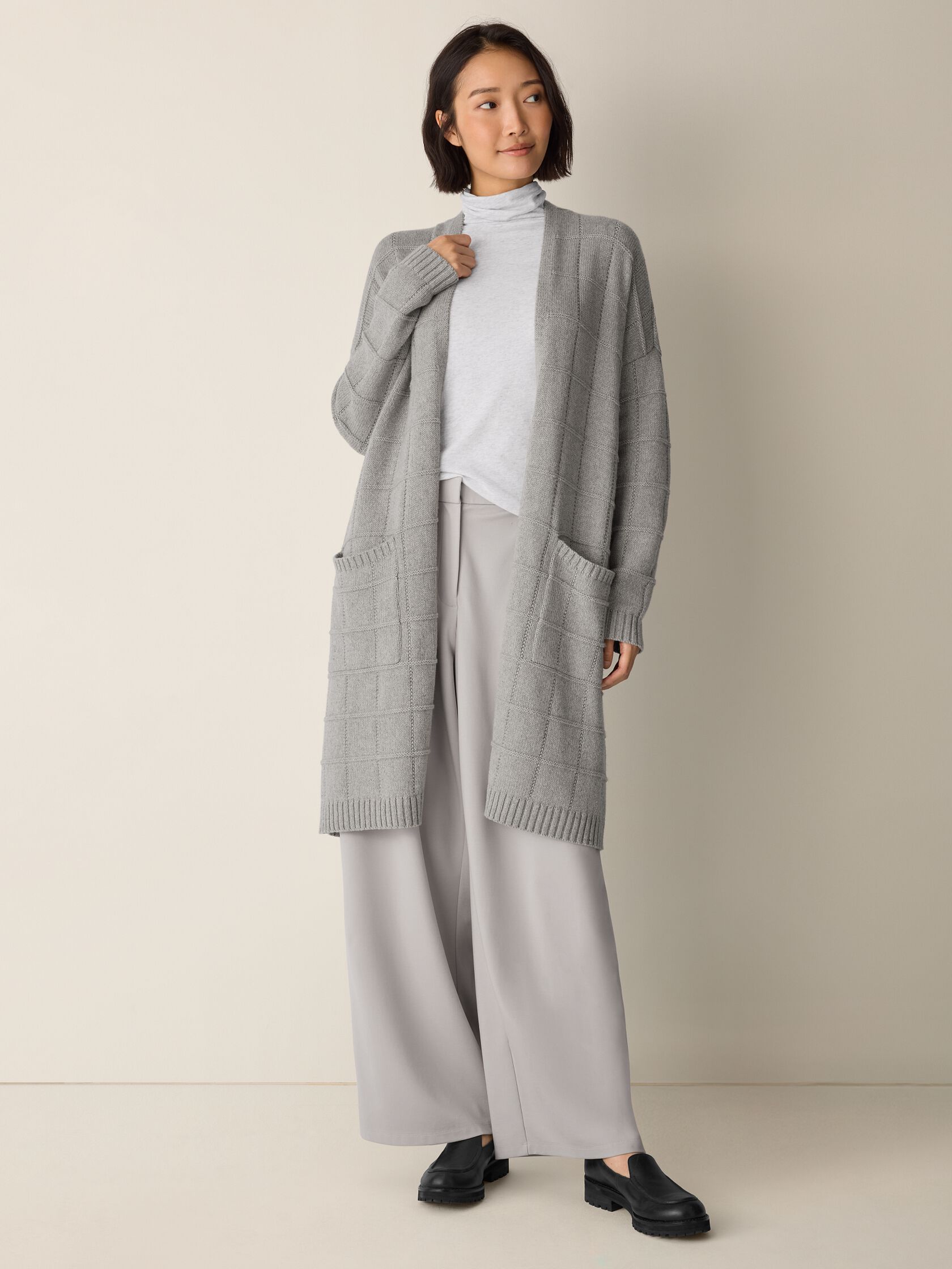 Cotton & Recycled Cashmere Long Cardigan