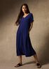 Silk Georgette Crepe V-Neck Dress