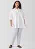 Washed Organic Cotton Poplin Classic Collar Long Shirt