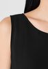 Silk Georgette Crepe Ballet Neck Long Tank