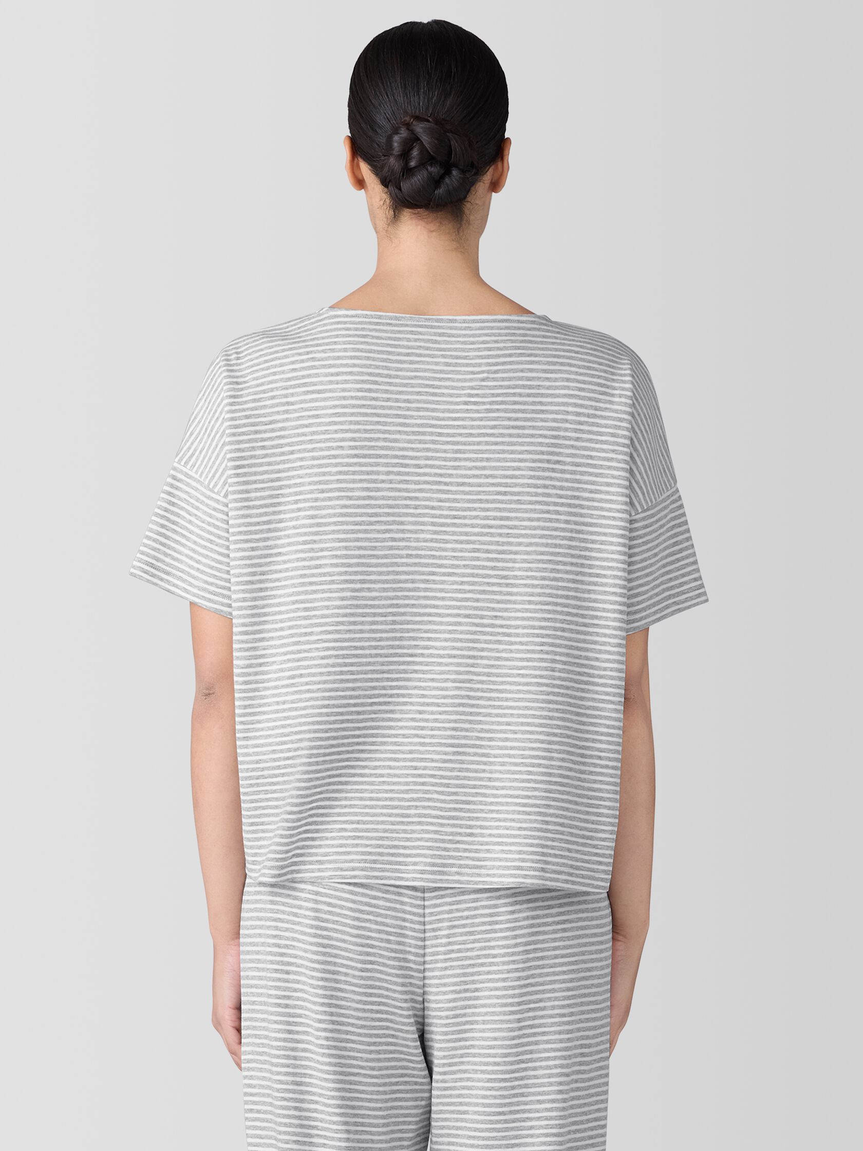Striped Organic Cotton Interlock Sleep Tee