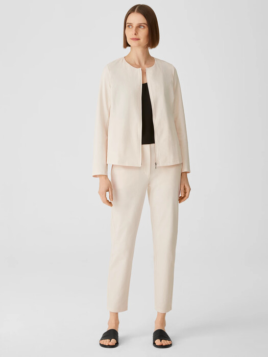 Organic Cotton Ponte Zip-Front Jacket