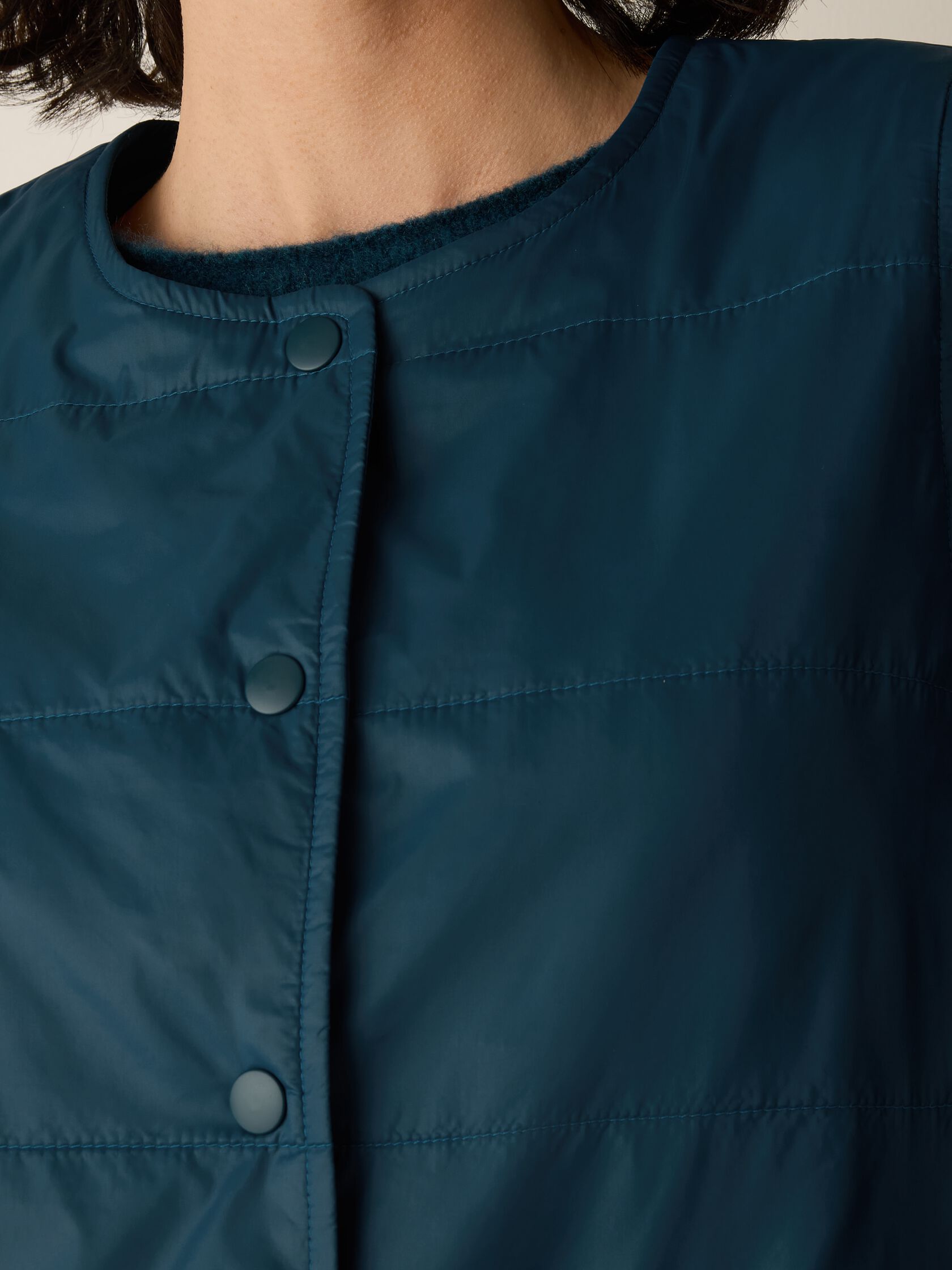 Eggshell Recycled Nylon Quilted Vest