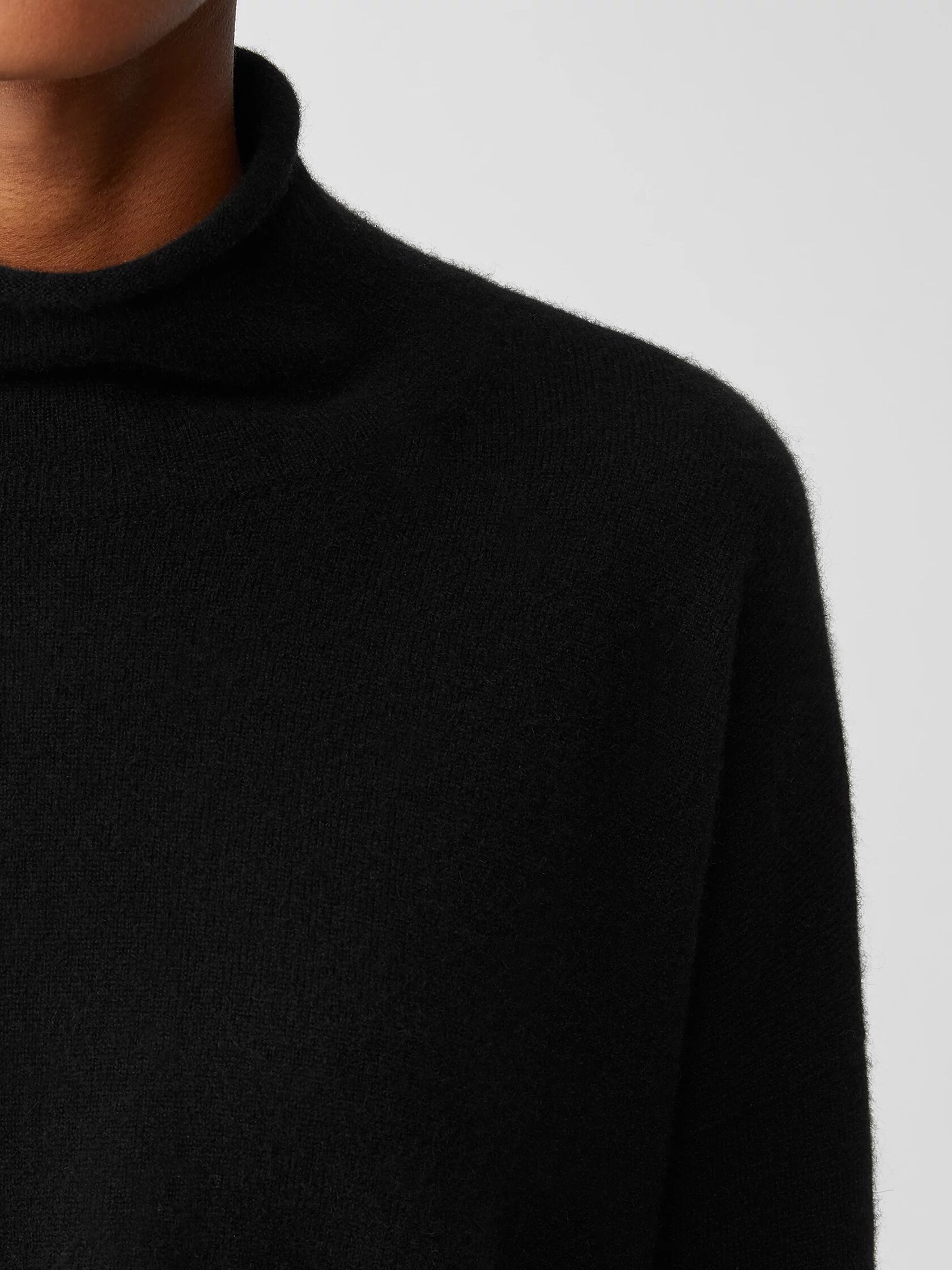 Italian Cashmere Scrunch Neck Top | EILEEN FISHER