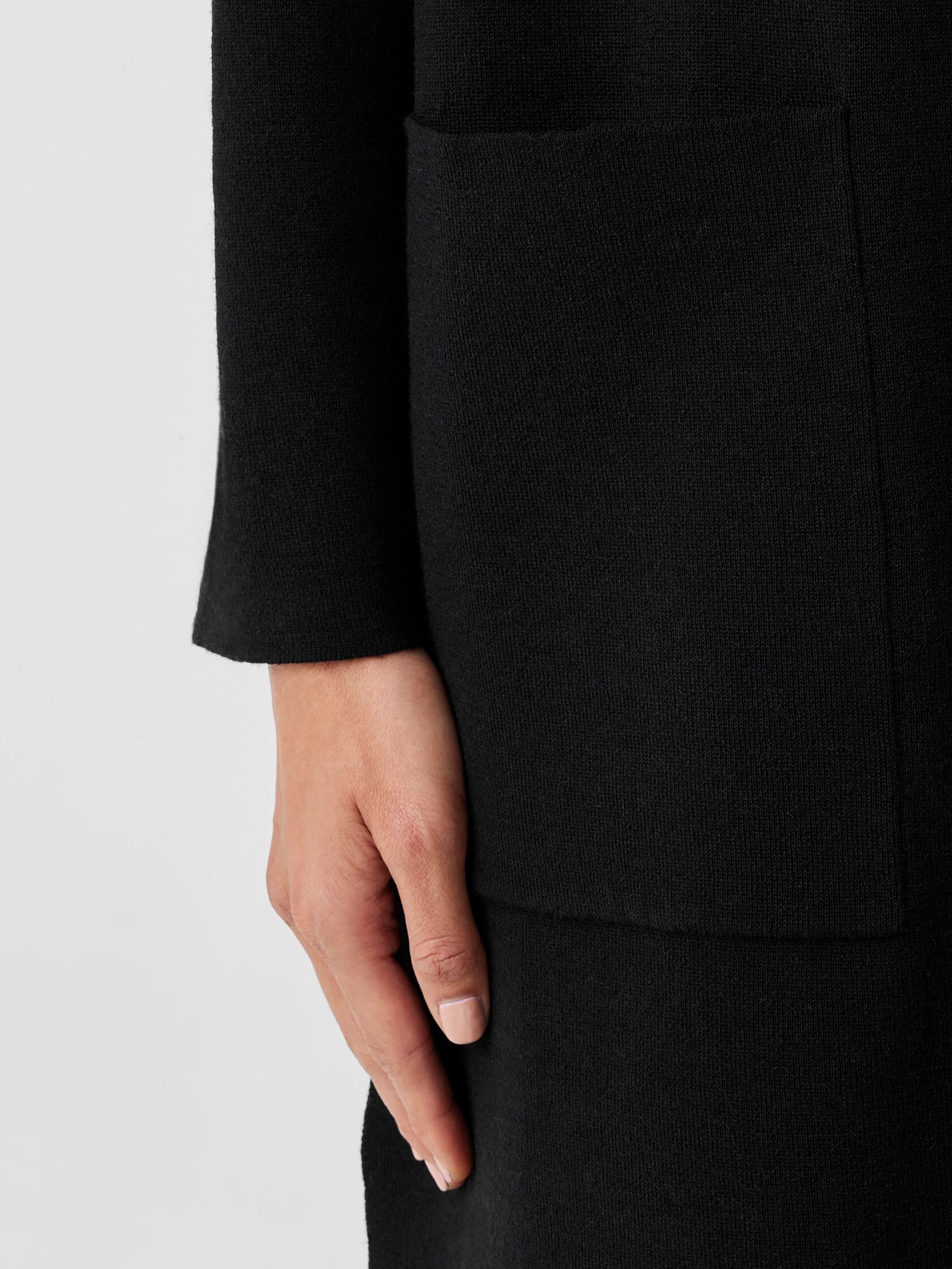 Fine Merino Long Cardigan in Regenerative Wool