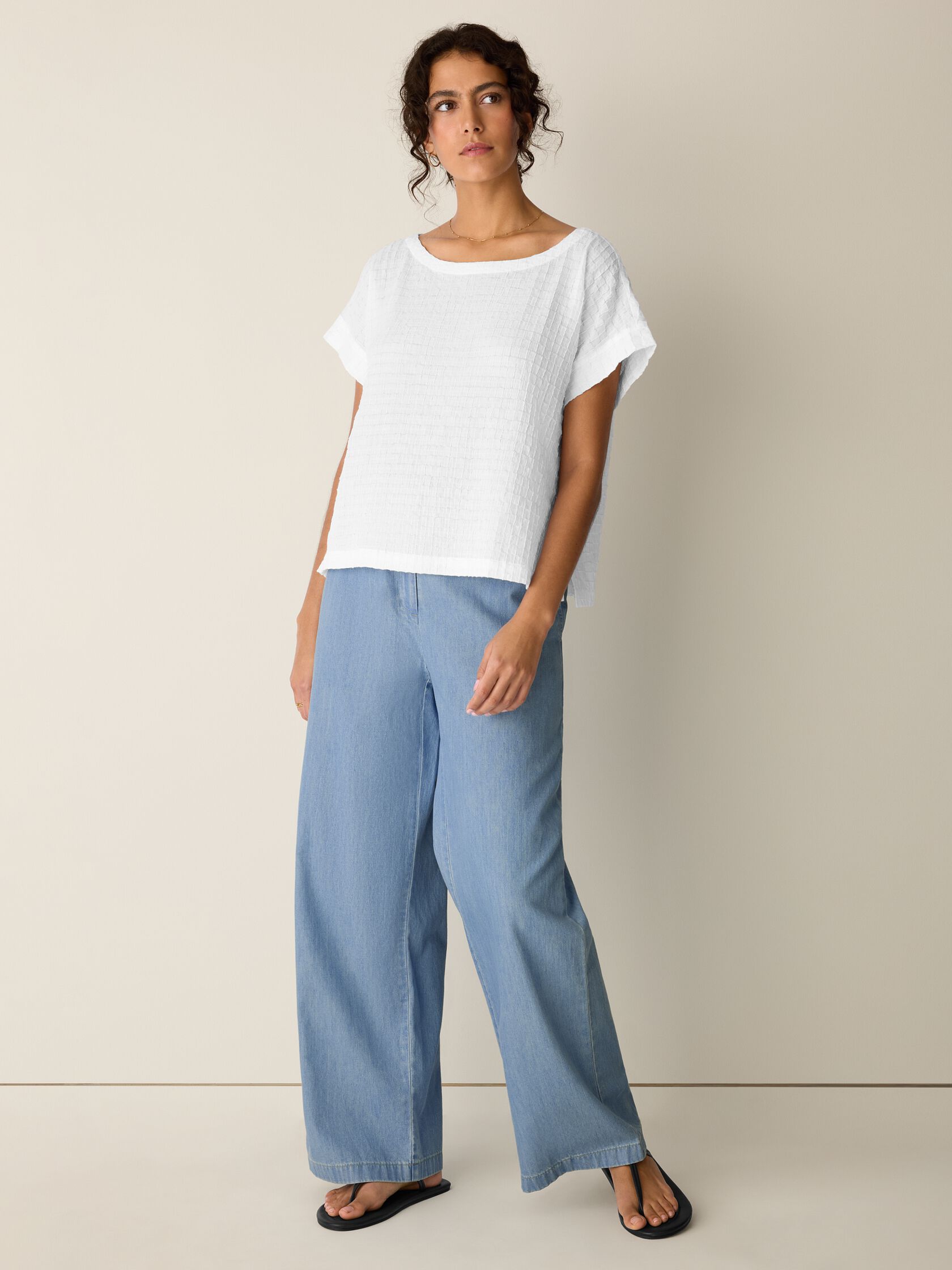 Organic Cotton Voile Box Square Top