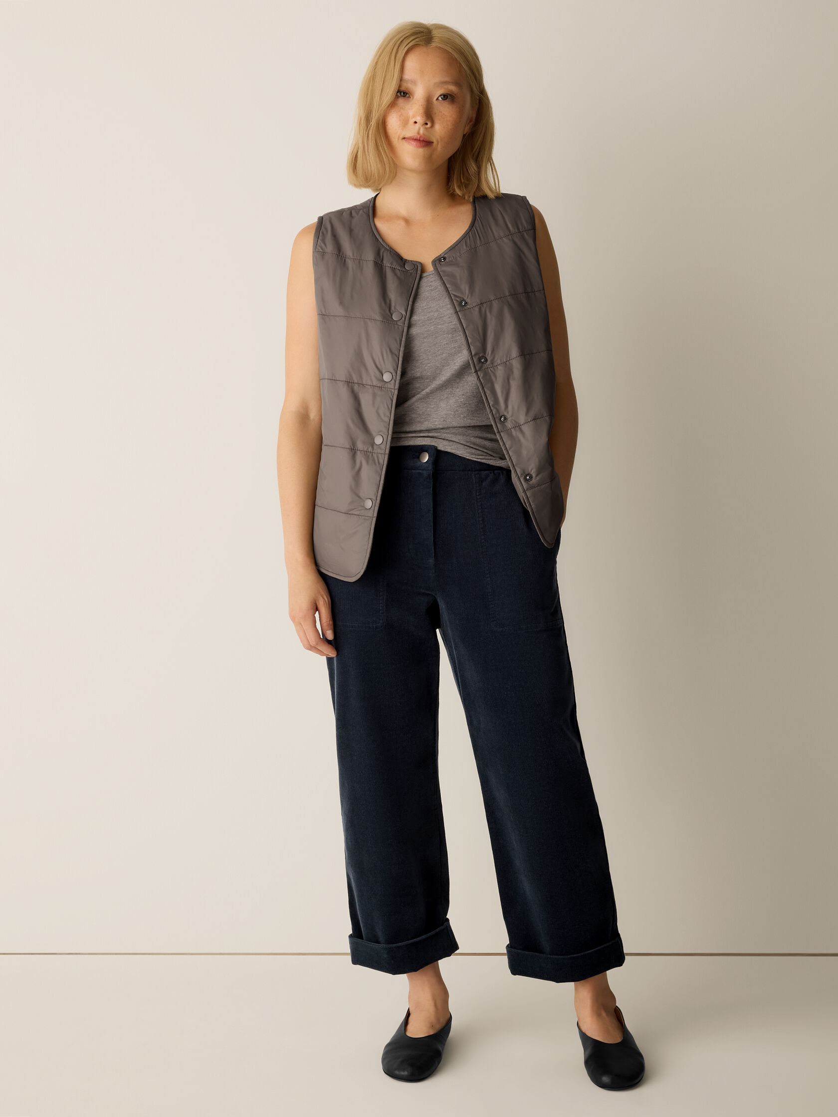 Organic Cotton Stretch Corduroy Straight Pant