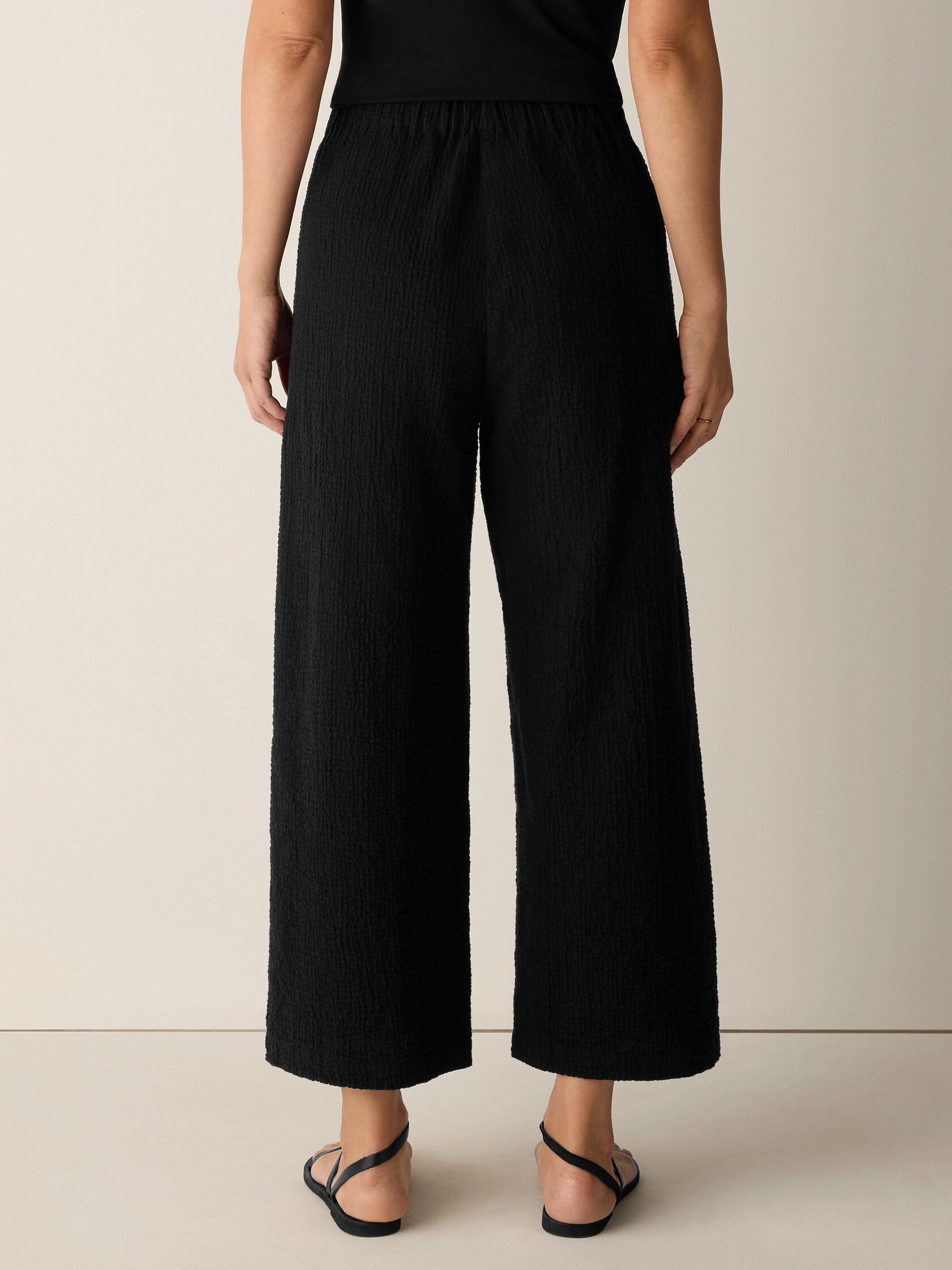 Organic Cotton Doubleweave Wide-Leg Pant