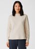 Crinkled Organic Cotton Funnel Neck Top