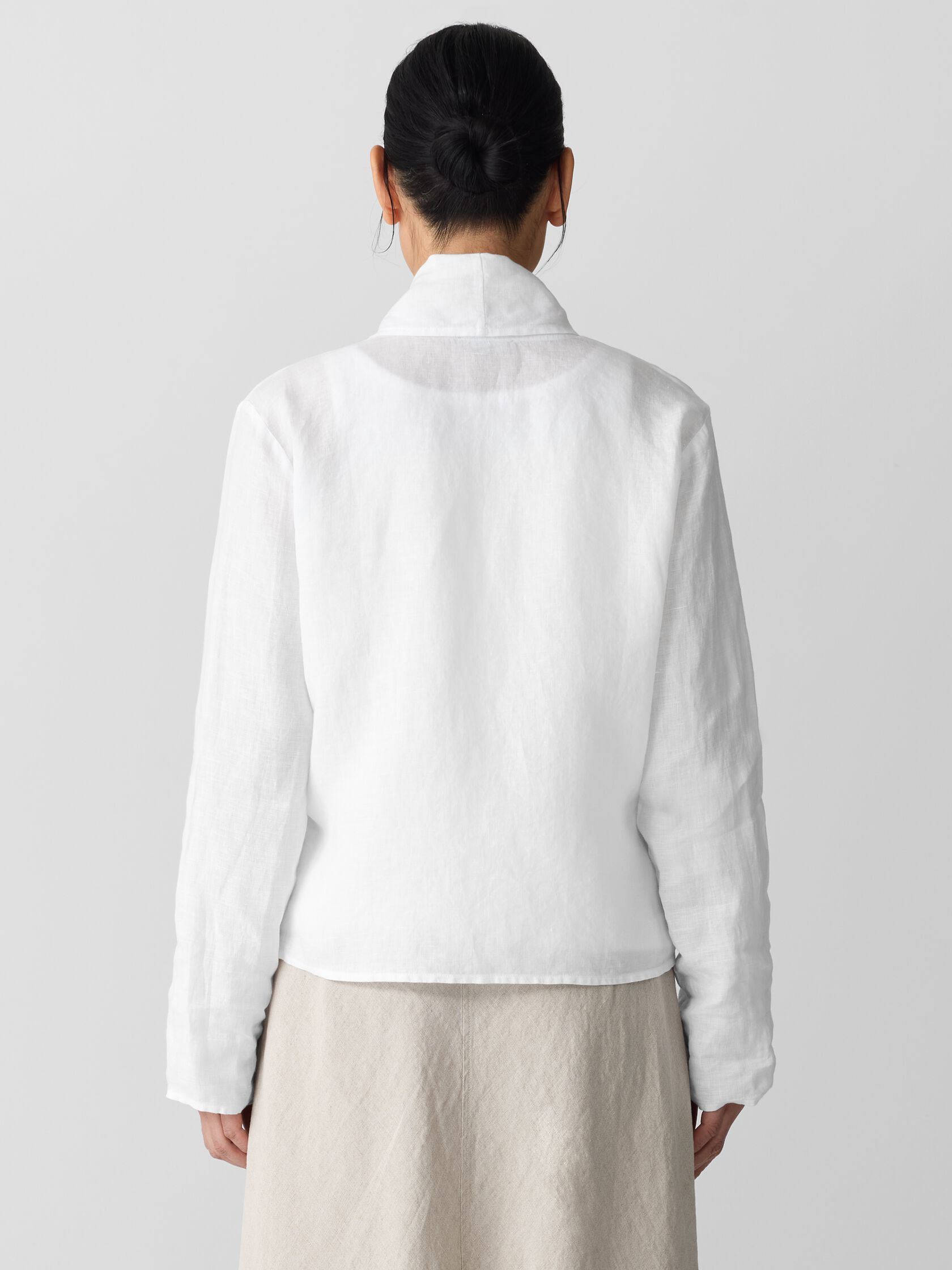 Organic Handkerchief Linen High Collar Jacket