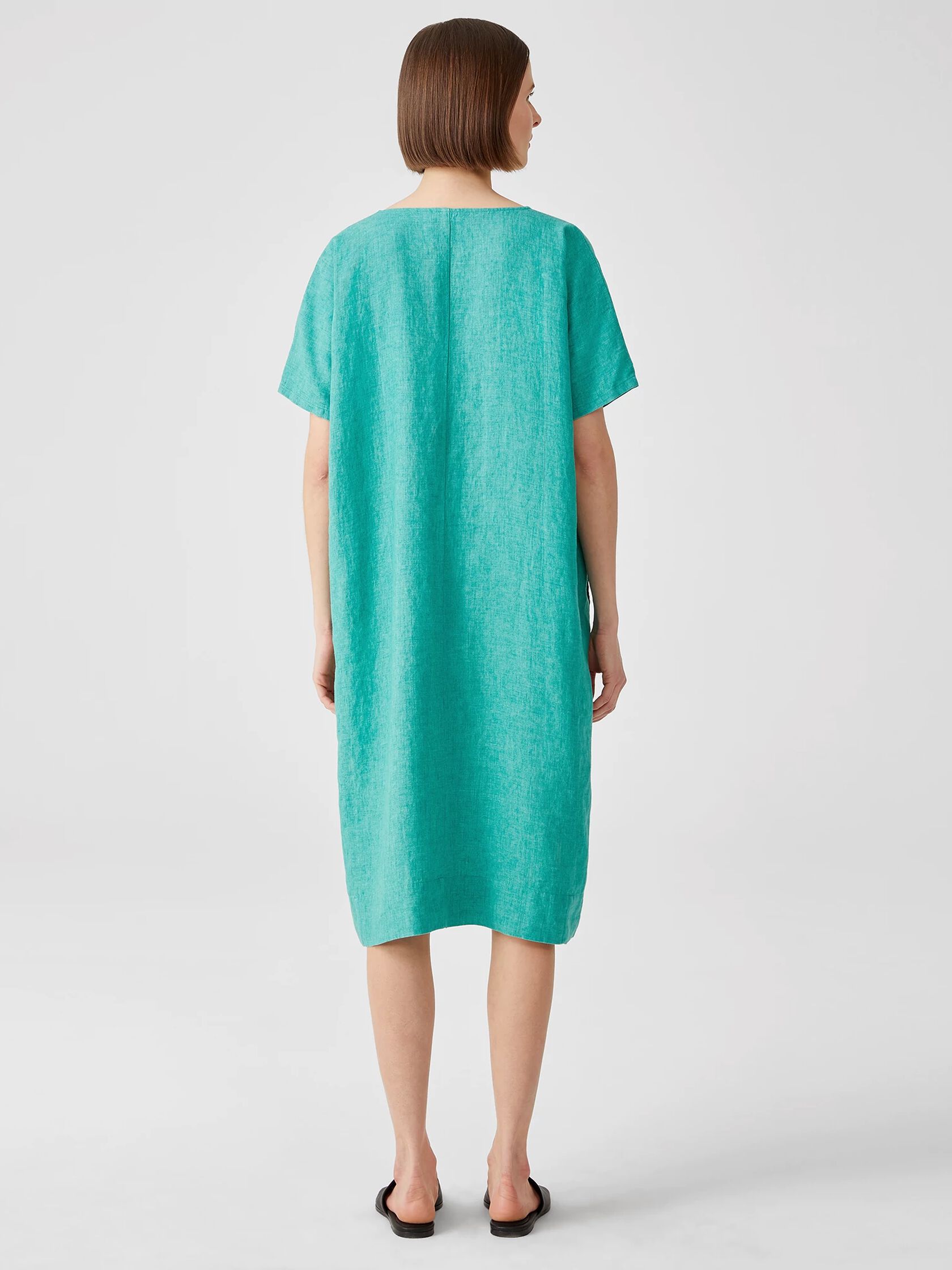 Washed Organic Linen Delave Dress