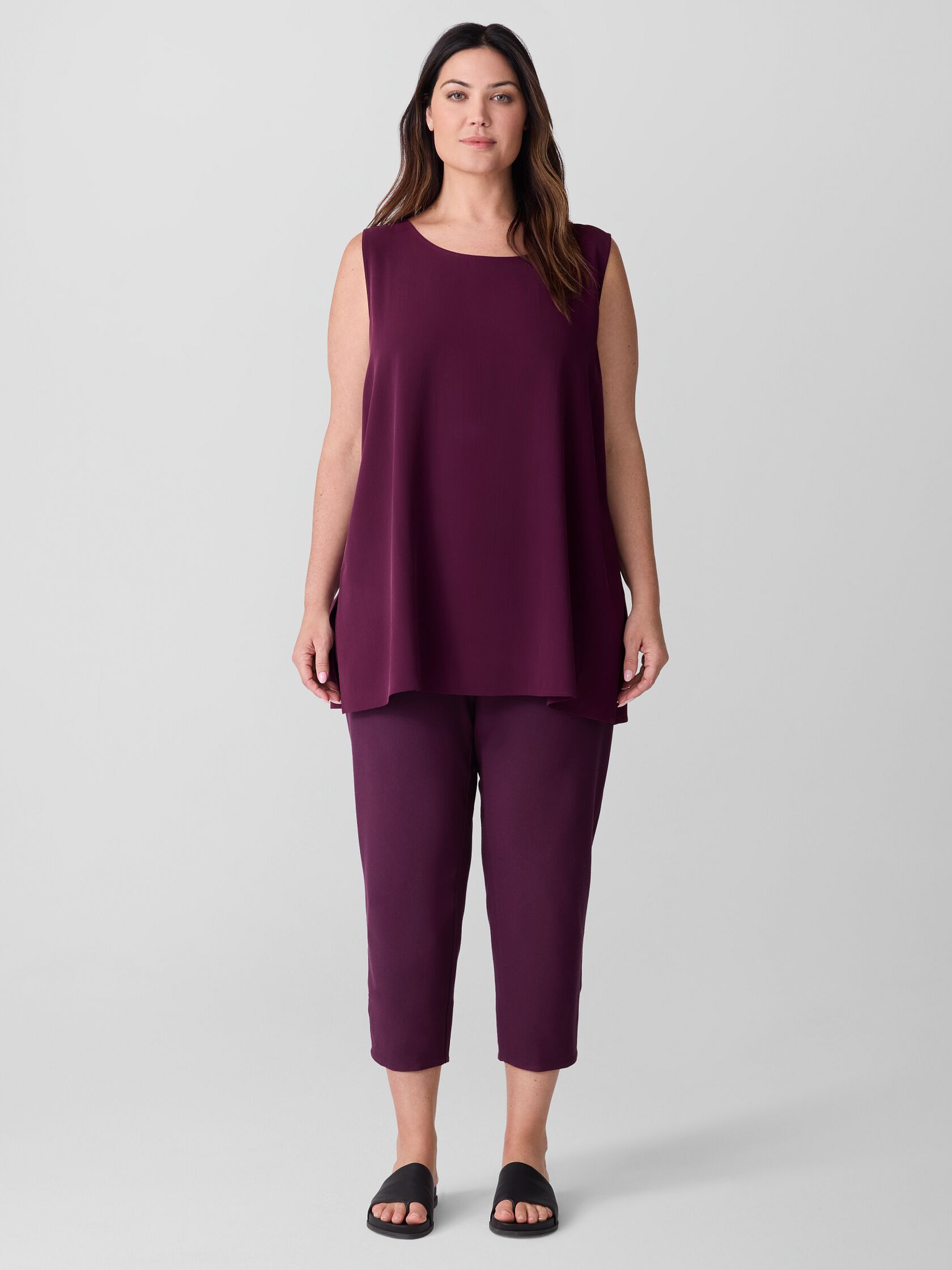 Washable Stretch Crepe Slim Pant