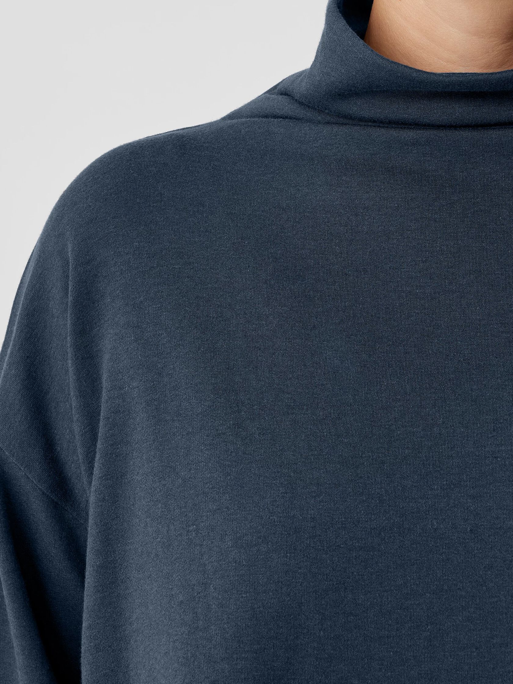 Cozy Brushed Terry Hug Funnel Neck Box-Top