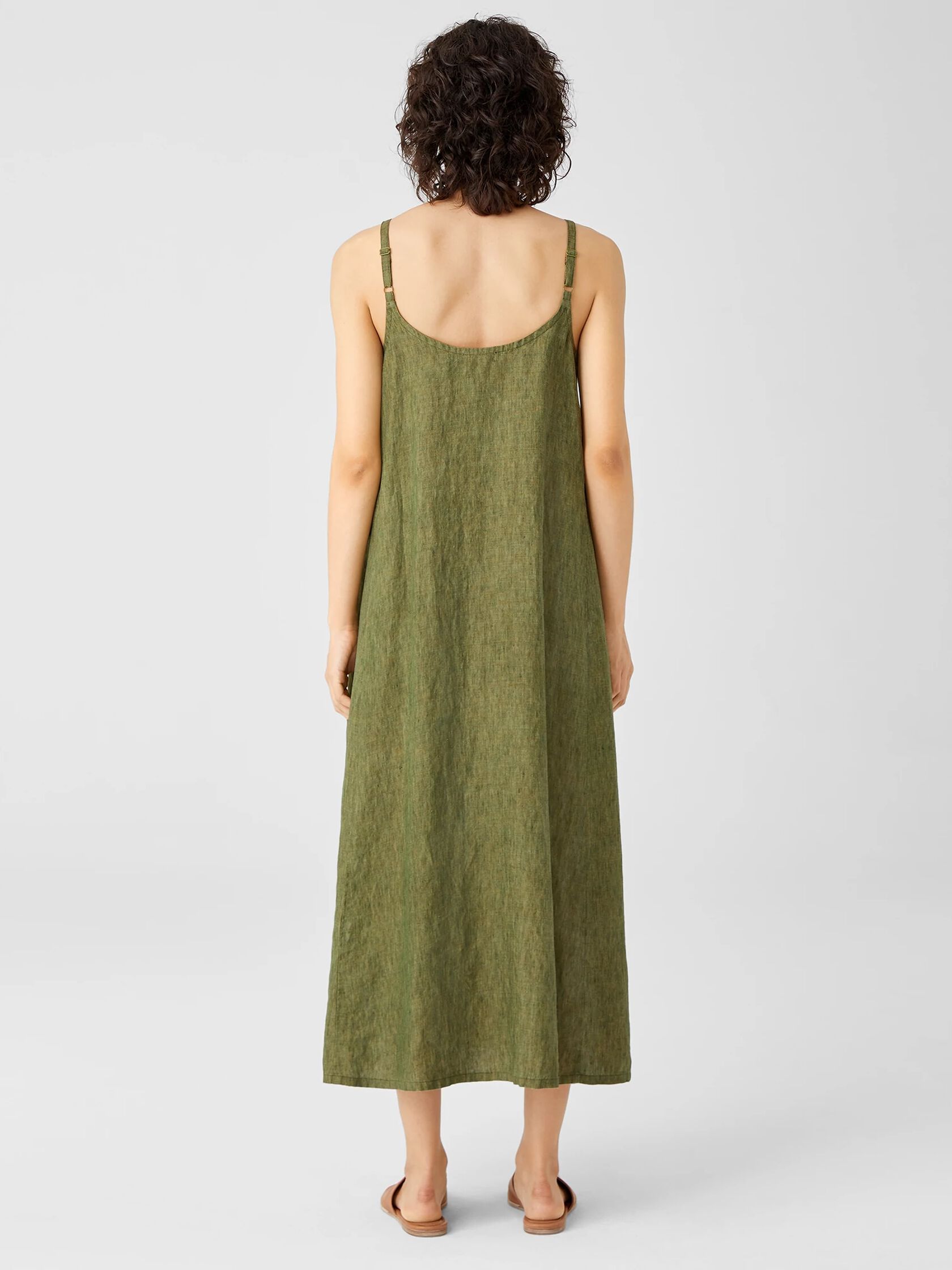 Washed Organic Linen Delave Cami Dress