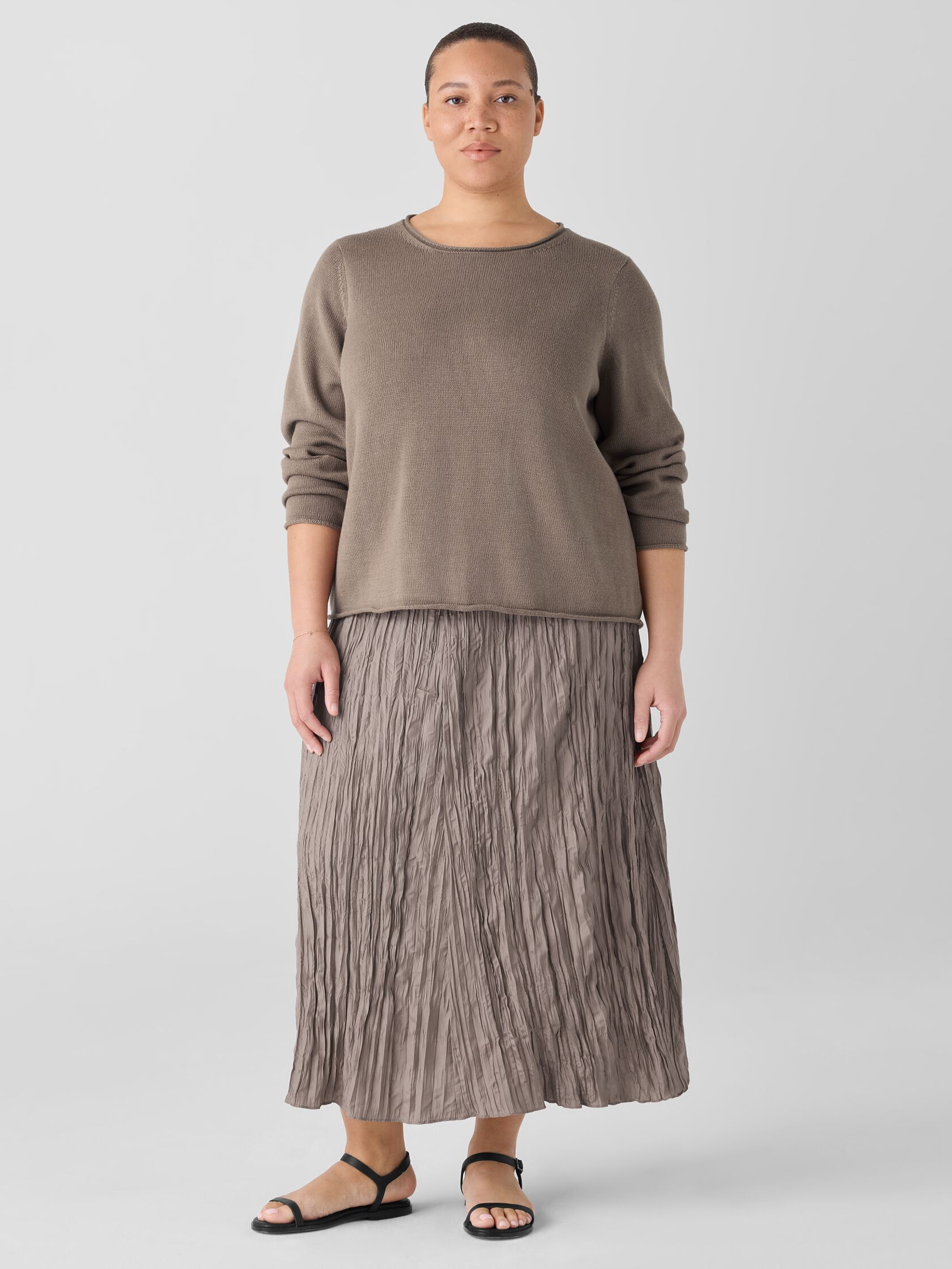 Peruvian Cotton Blend Jewel Neck Top
