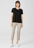 Washable Stretch Crepe Pant with Slits