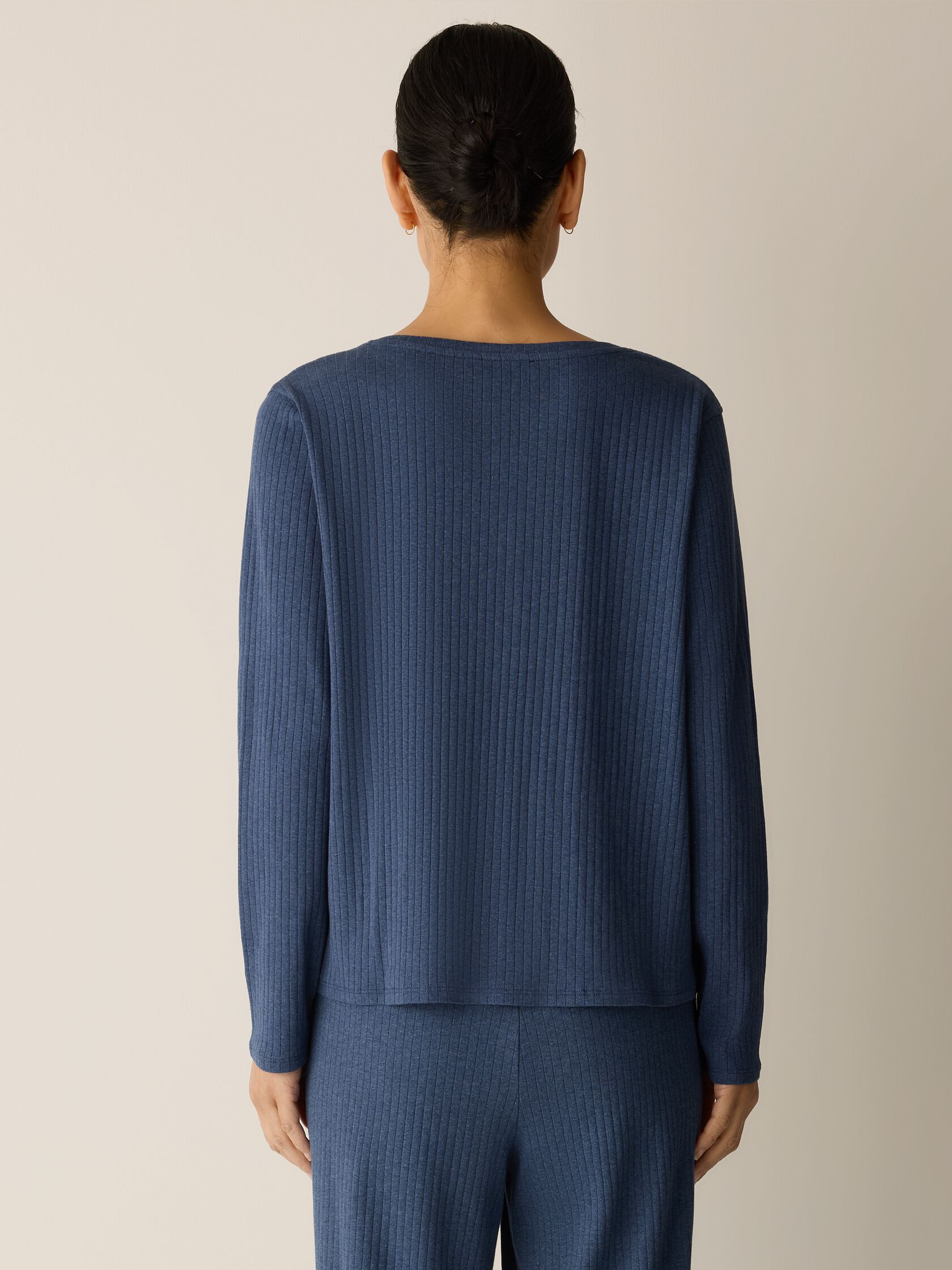 Organic Cotton Rib V-Neck Sleep Top