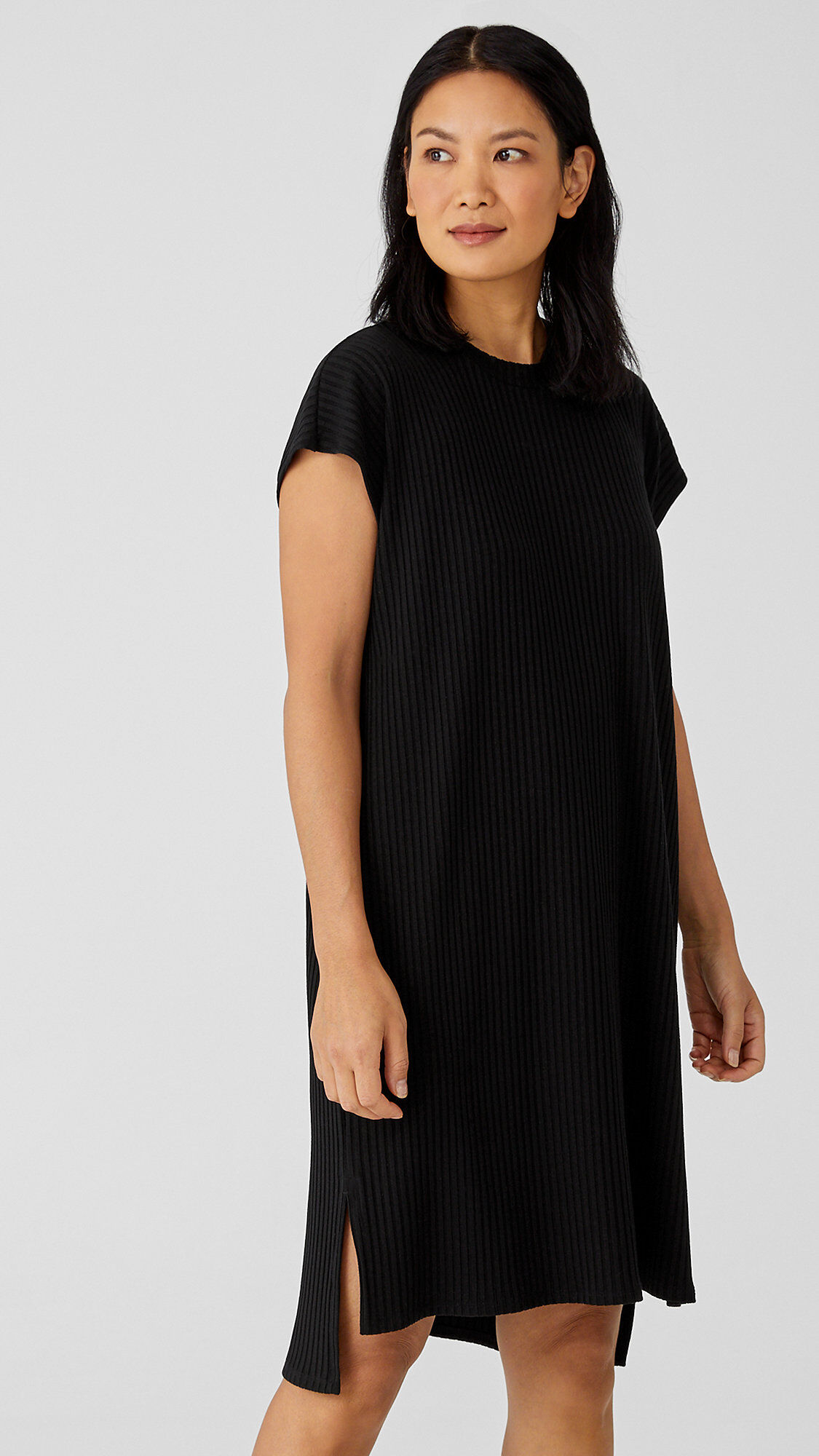 eileen fisher ribbed dress Eileen Fisher Women's Rib Midi Dress - Gray