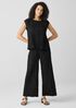 Crushed Silk Ballet Neck Top