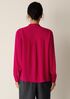 Silk Georgette Crepe Band Collar Top
