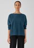 Lightweight Boiled Wool Bateau Neck Top in Regenerative Wool