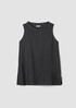 Garment-Dyed Handkerchief Linen Mock Neck Top