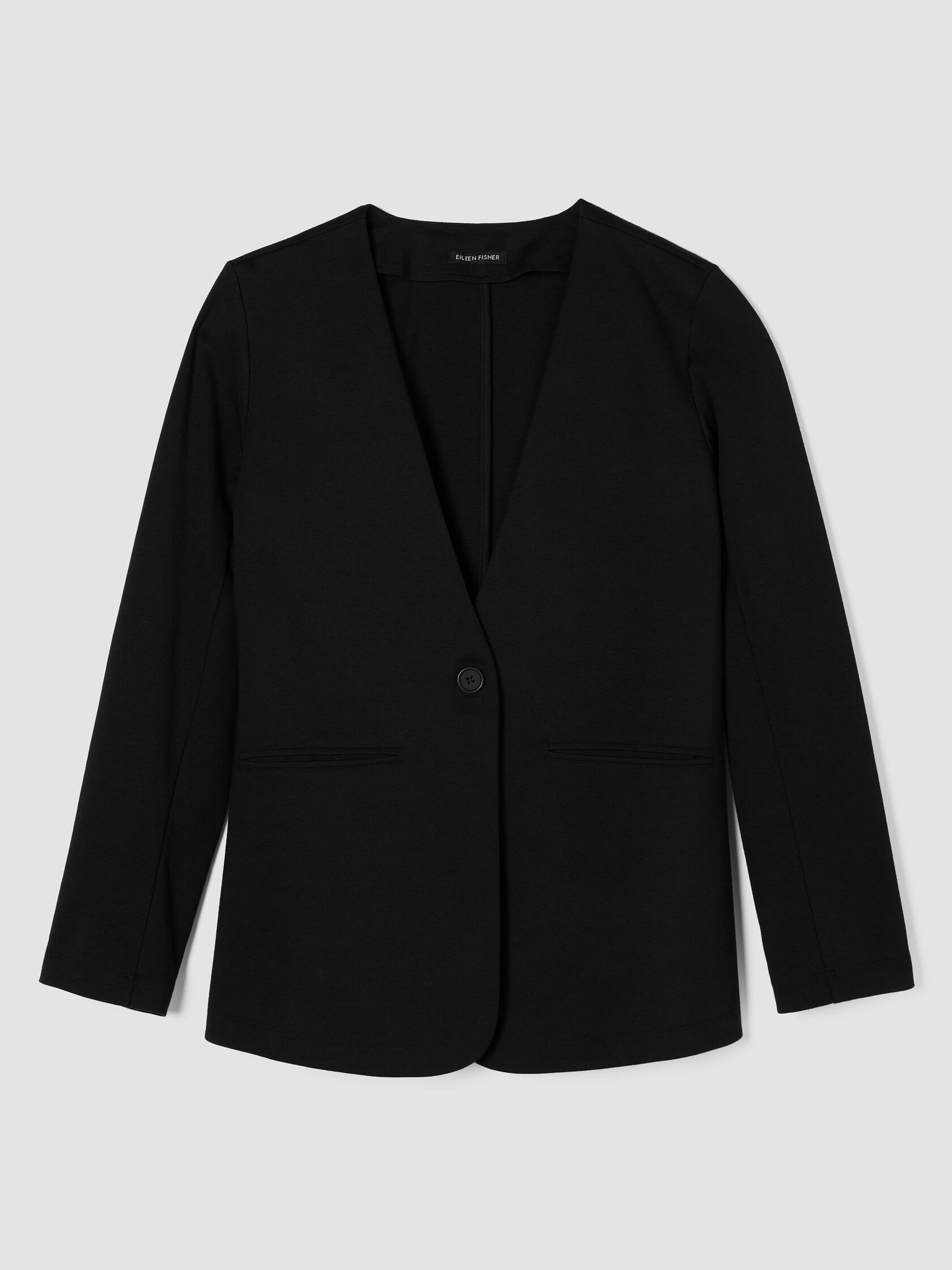 Cotton Blend Ponte V-Neck&nbsp;Blazer