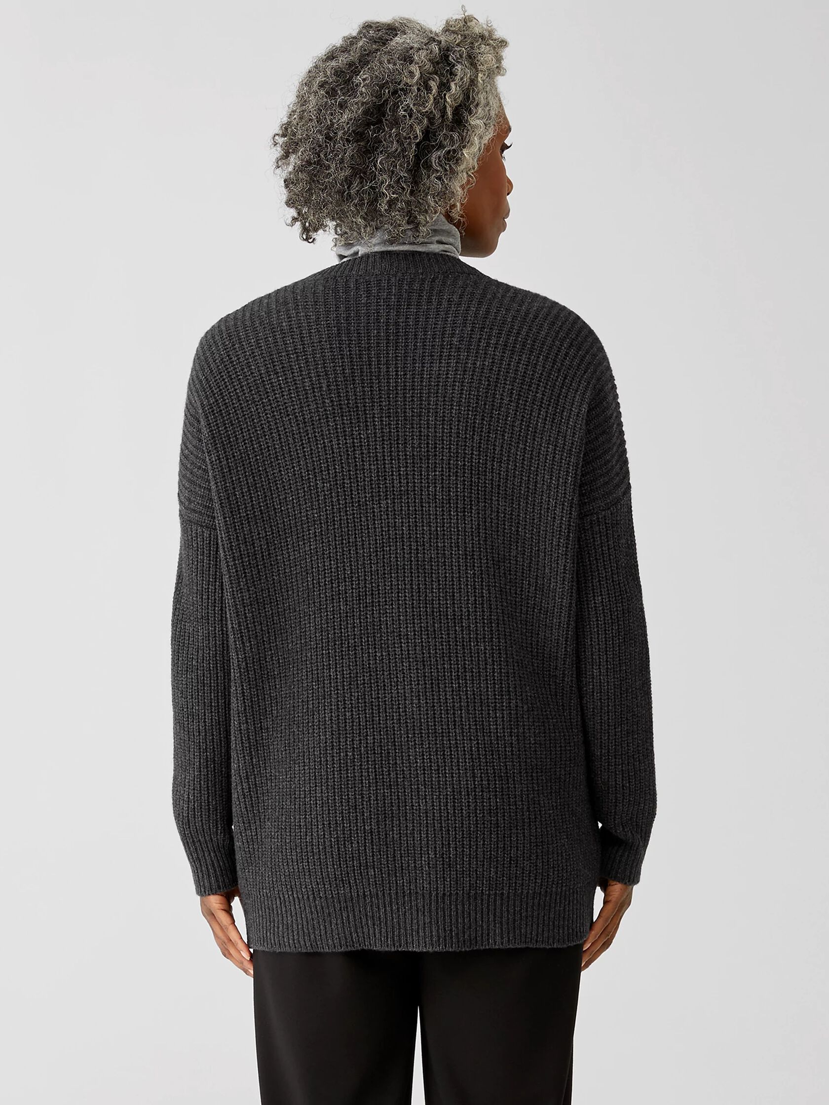 Recycled Cashmere Wool Boyfriend Cardigan