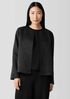 Linen Silk Satin Round Neck Jacket