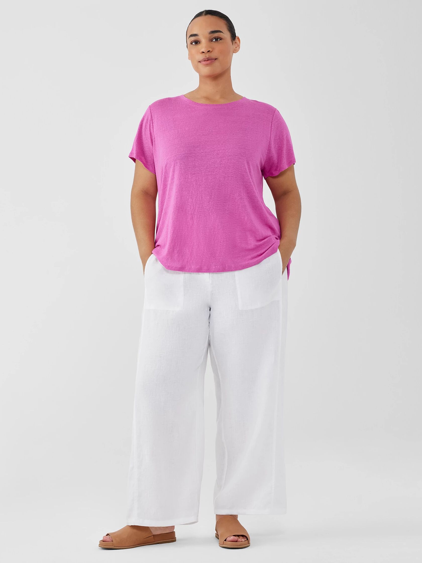 Organic Linen Jersey Crew Neck Tee