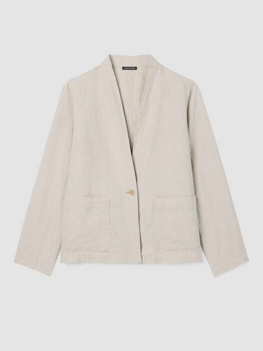 Organic Linen High Collar Jacket