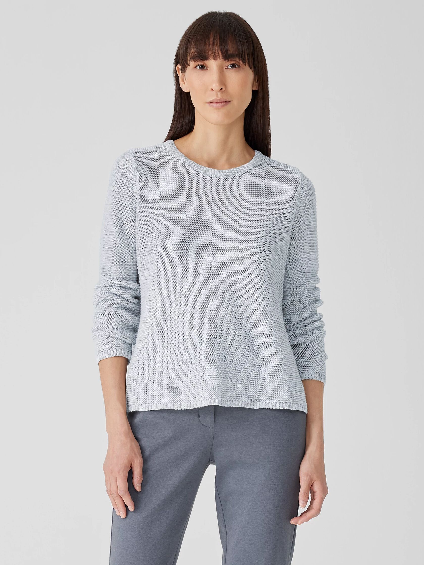 Organic Linen Cotton Slub Crew Neck Top