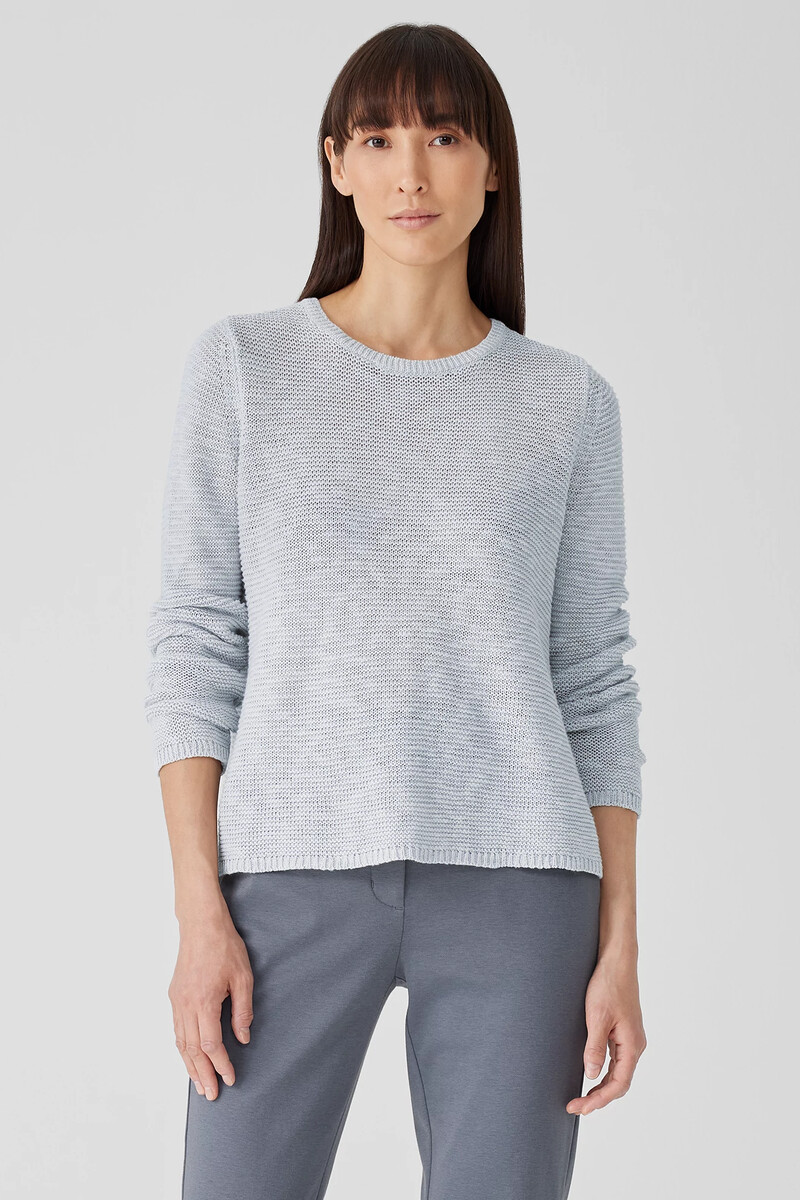 Organic Linen Cotton Slub Crew Neck Top Organic Linen Cotton Slub Crew Neck Top